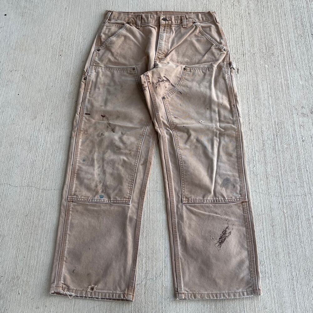 Carhartt B136 BRN brown double knee work wear carpenter pants